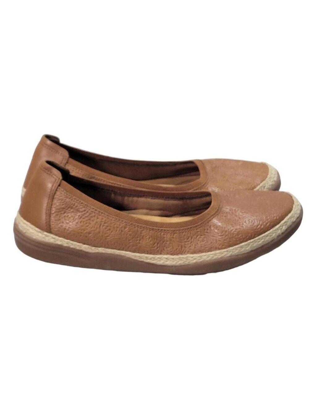 Clarks Originals Womens Elaina Rae Tan Camel Leather Ballet Flats Size 8.5 M - Picture 5 of 16